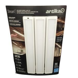Artika Stream LED Under Cabinet Light Kit 1411138 Motion Activated 3 Panels NEW